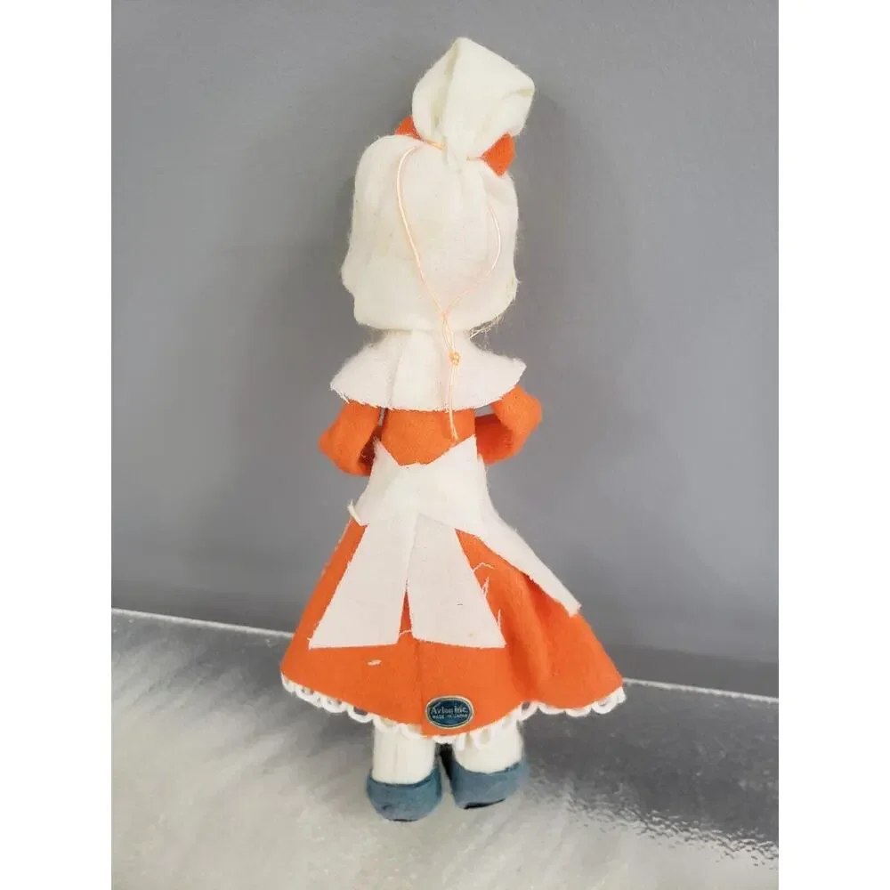 Vintage Pilgrim Ornament Japan Avalon Inc Doll 6” Kitschy Christmas Thanksgiving